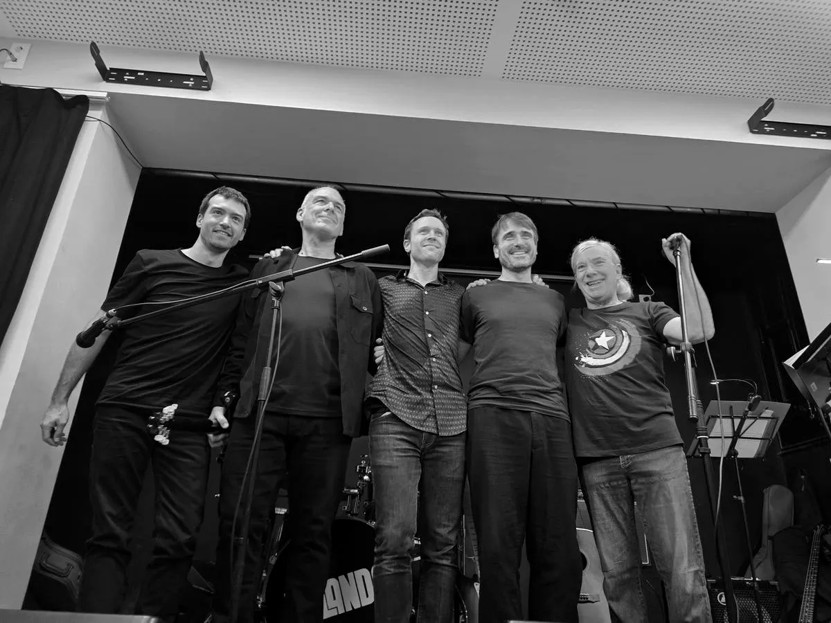 Foto de grup a l'escenari